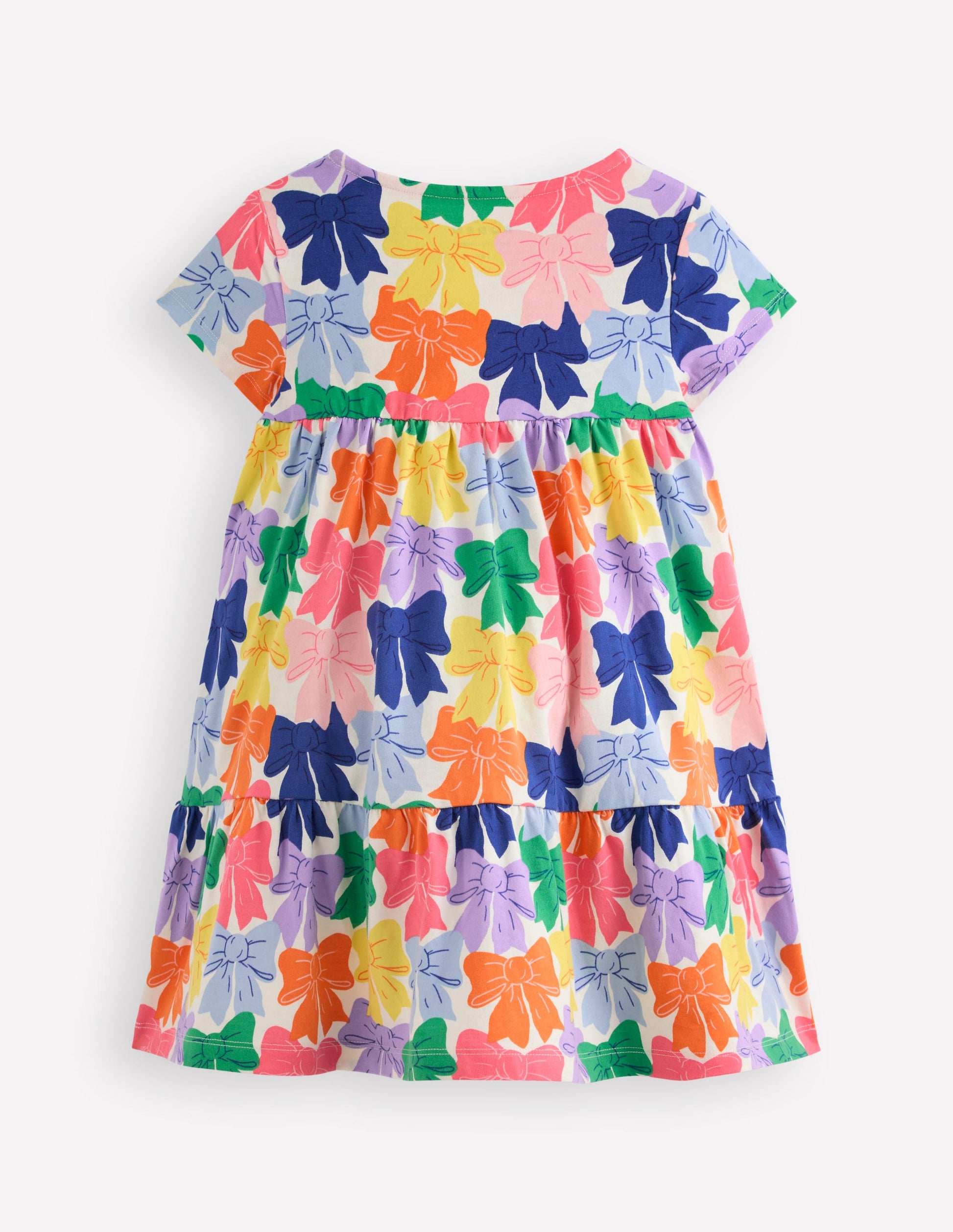 Ariel Twirly Jersey Dress-Multi Rainbow Bows-5