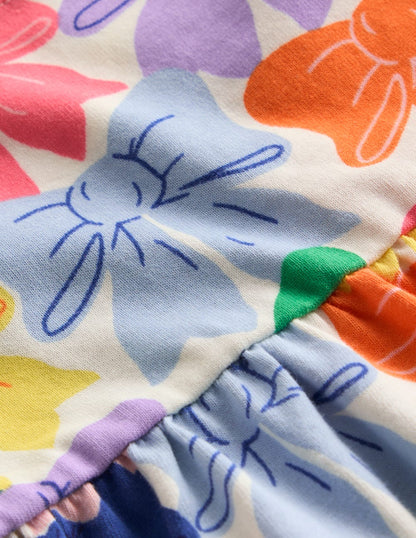 Ariel Twirly Jersey Dress-Multi Rainbow Bows-6
