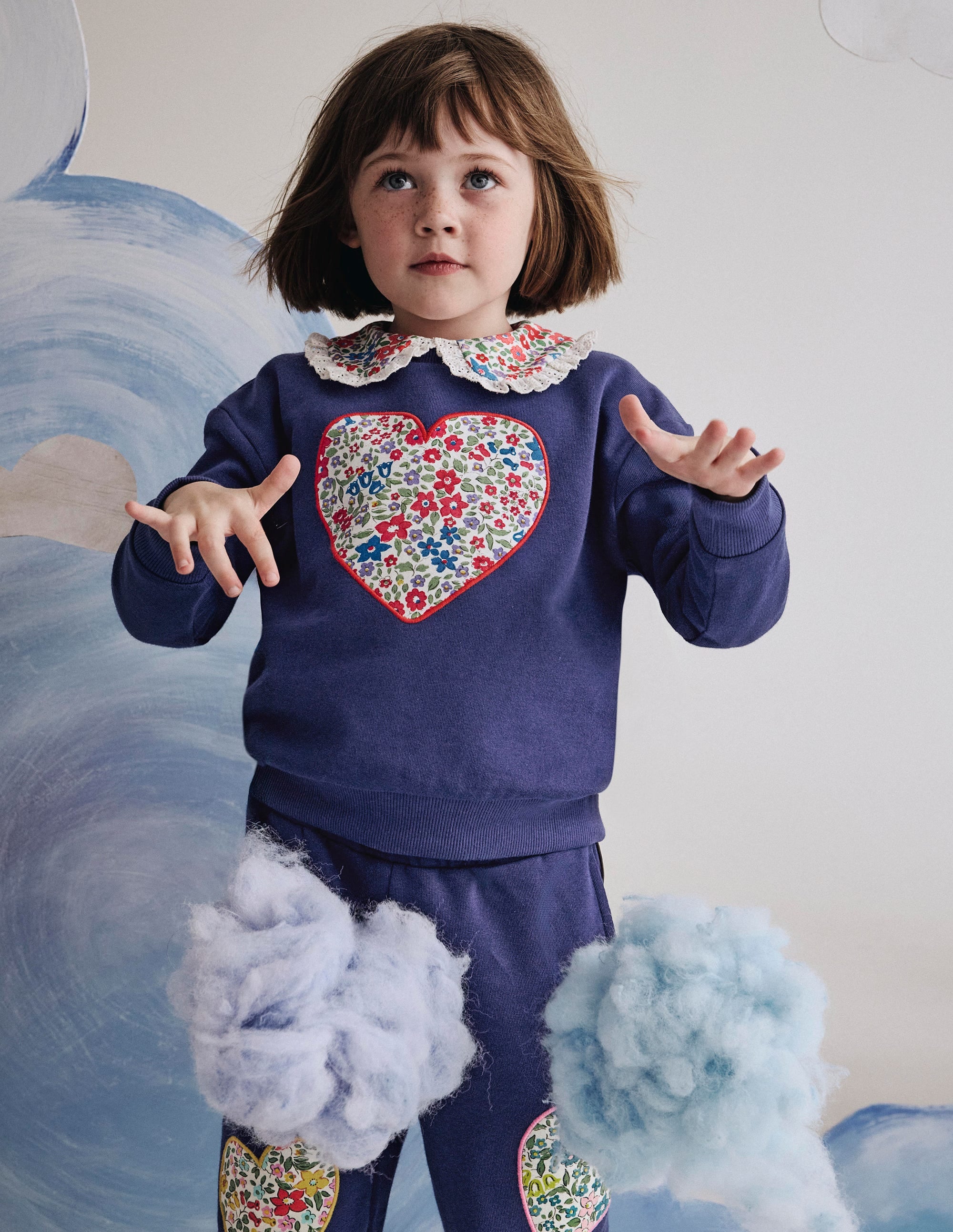 Bobbie Appliqué Sweatshirt-Starboard Blue Hearts - Image 4