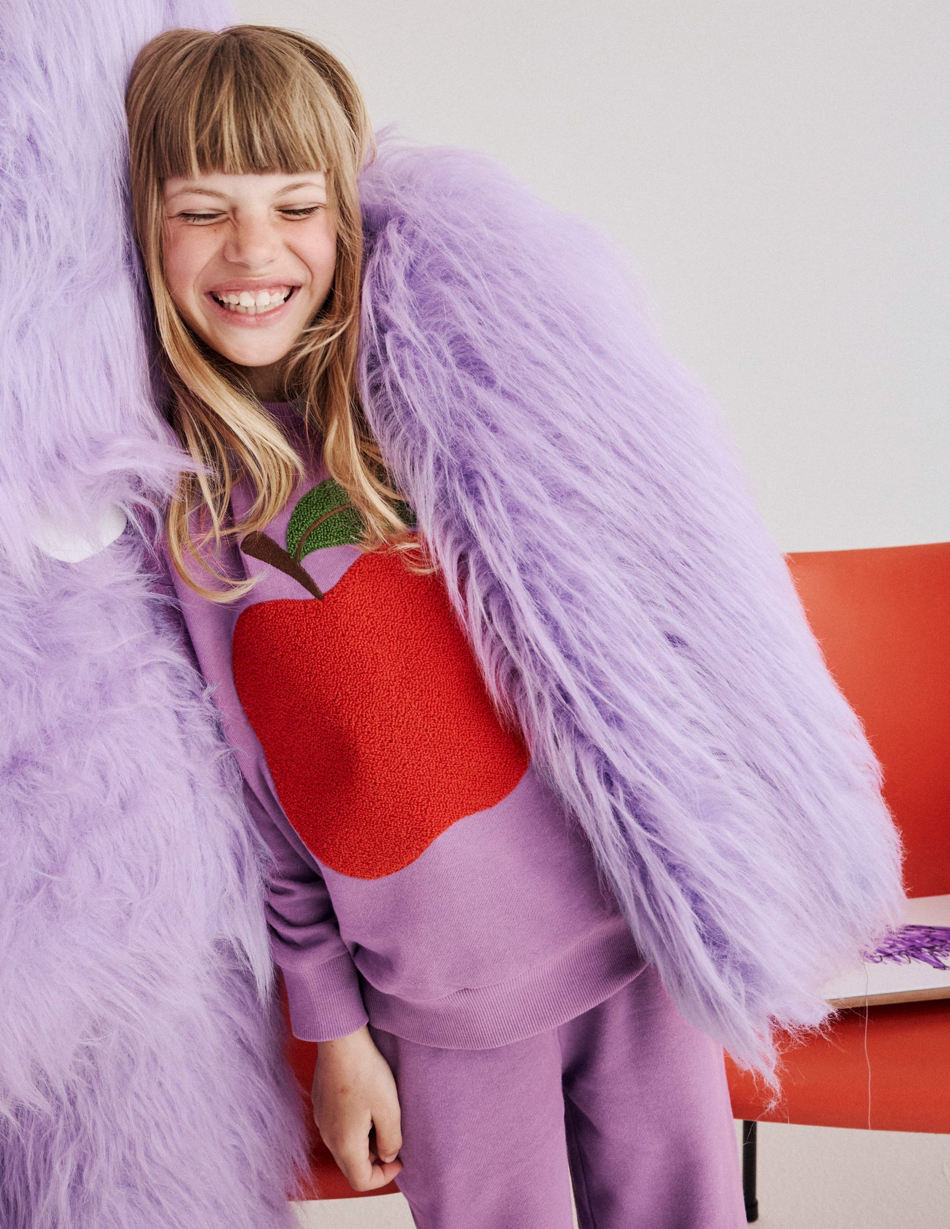 Bobbie Appliqué Sweatshirt-Aster Purple Apple-1