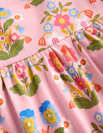 Ariel Long Sleeve Twirly Dress-Vintage Pink Pansy-4