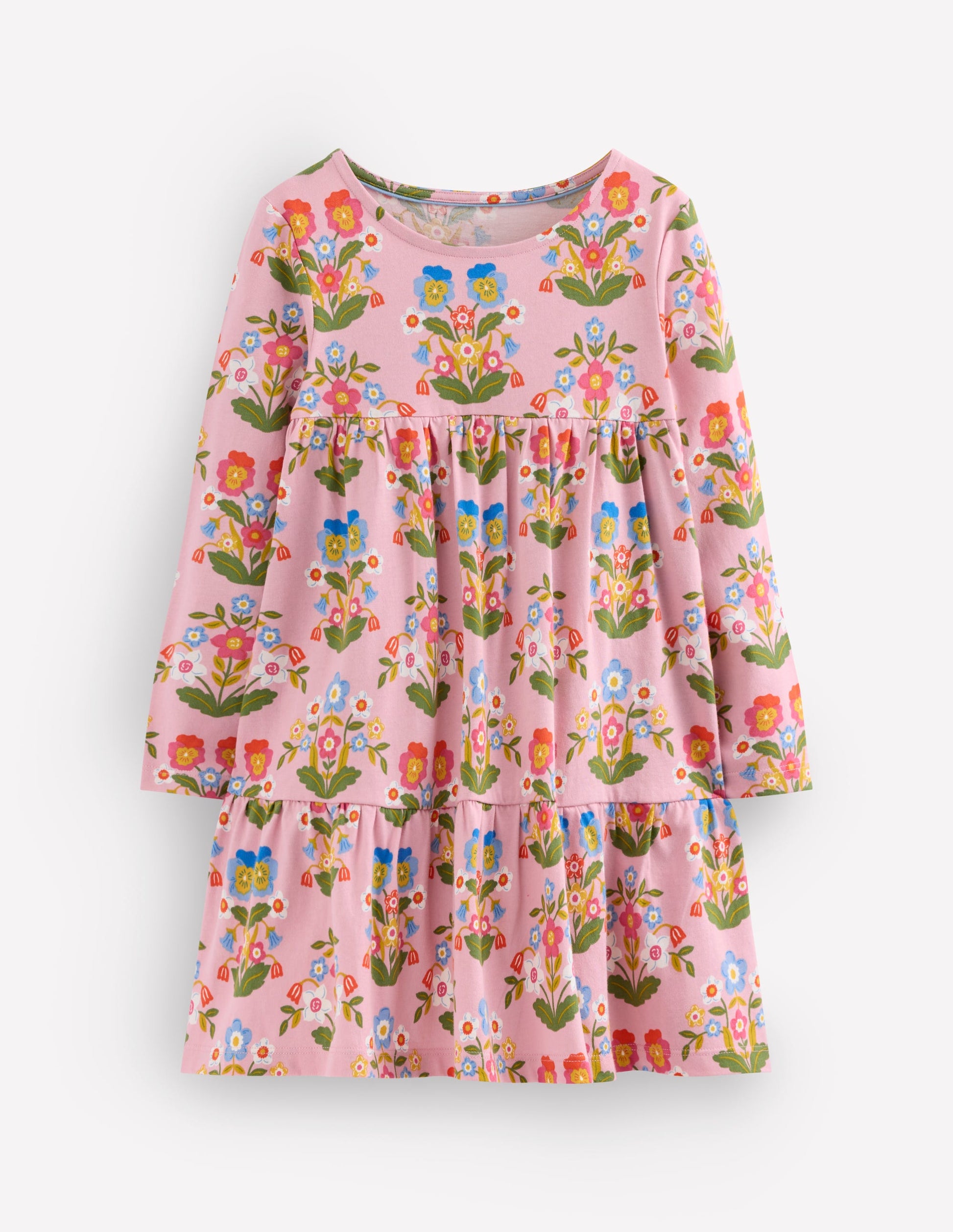 Ariel Long Sleeve Twirly Dress-Vintage Pink Pansy-2