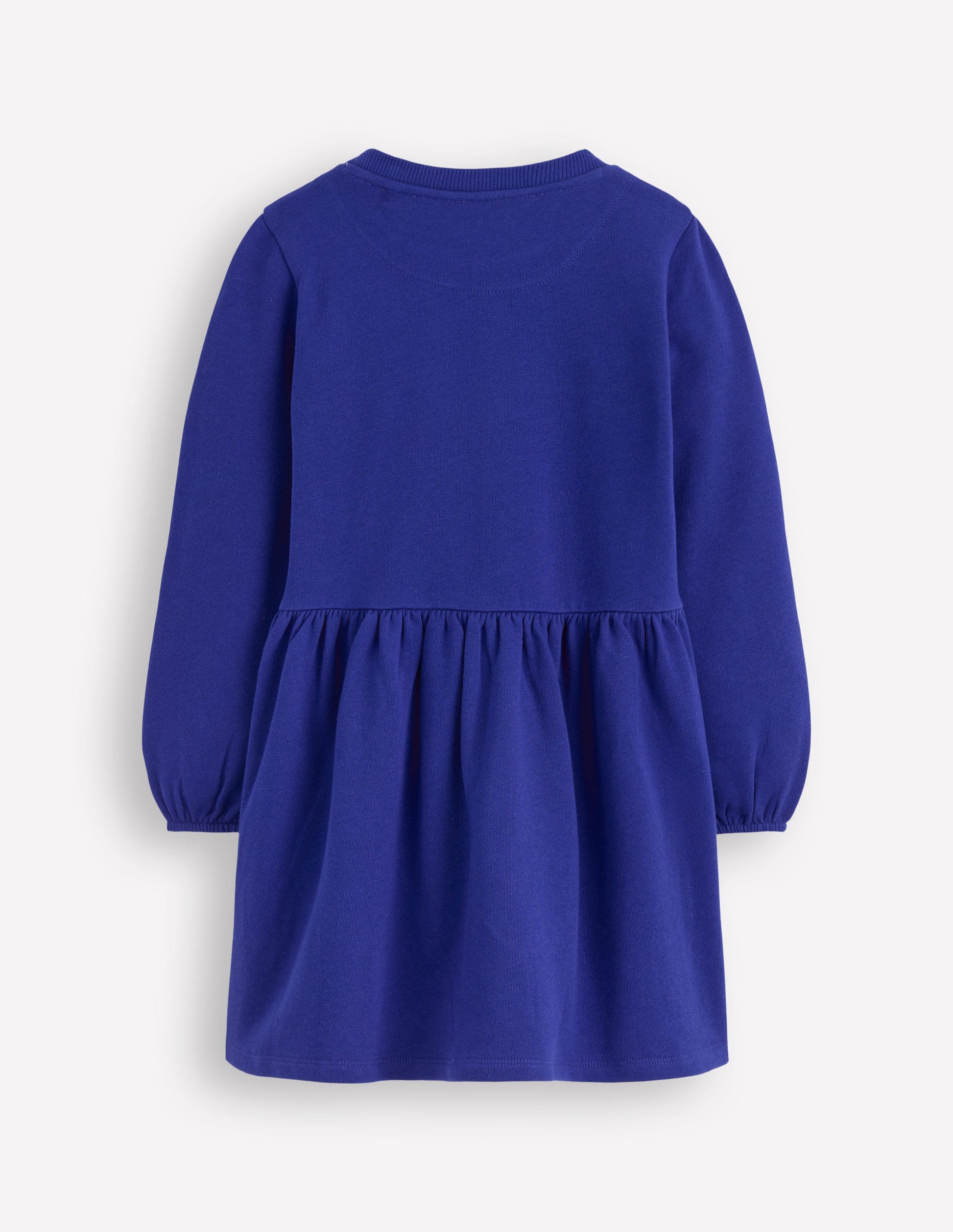 Applique Sweatshirt Dress-Sapphire Blue Flowers-3
