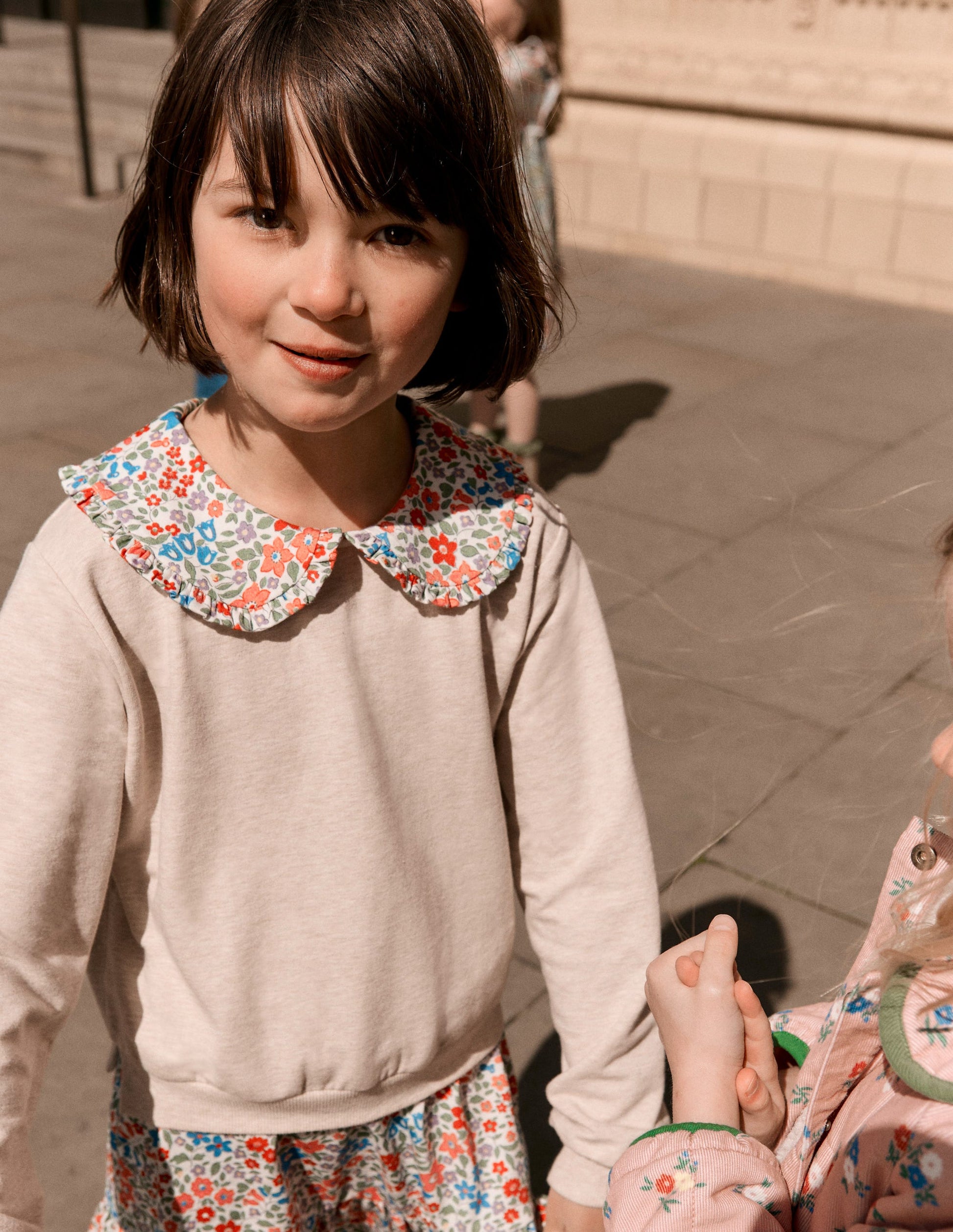 2-in-1 Sweatshirt Dress-Ivory Berry Floral-1