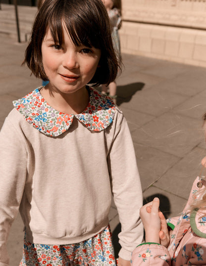 2-in-1 Sweatshirt Dress-Ivory Berry Floral-1