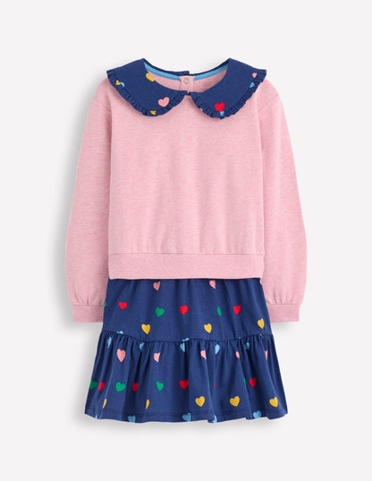 2-in-1 Sweatshirt Dress-Starboard Blue Multi Hearts-5