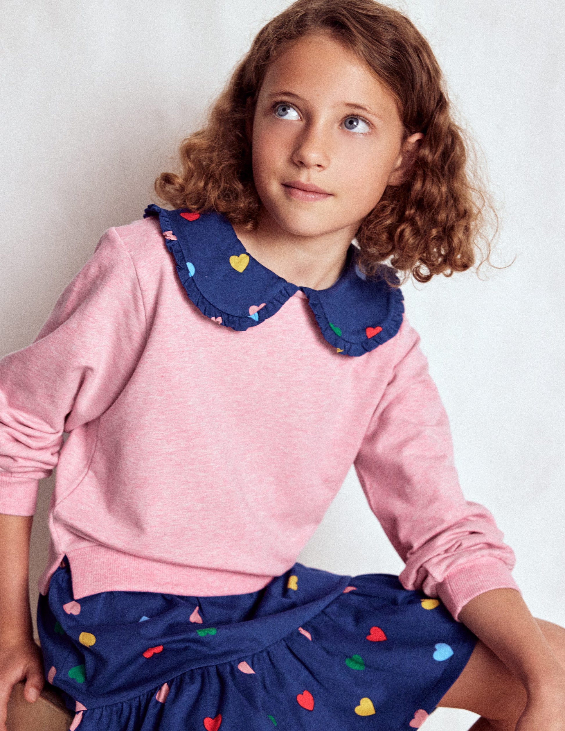 2-in-1 Sweatshirt Dress-Starboard Blue Multi Hearts-1