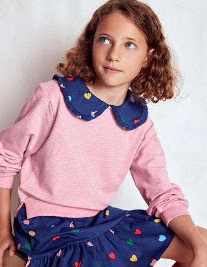 2-in-1 Sweatshirt Dress-Starboard Blue Multi Hearts-1