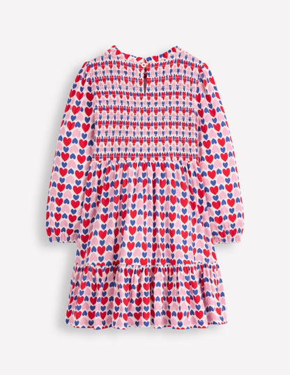 Aurora Long Sleeve Dress-Poppy Red Geo Heart-3