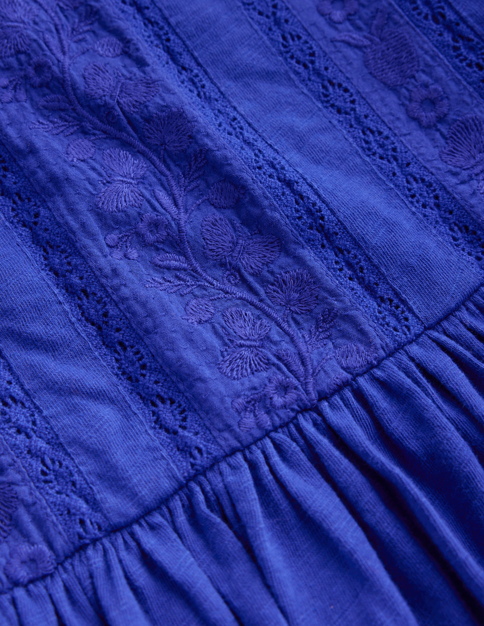 Lace Trim Jersey Dress-Bluejay - Image 3