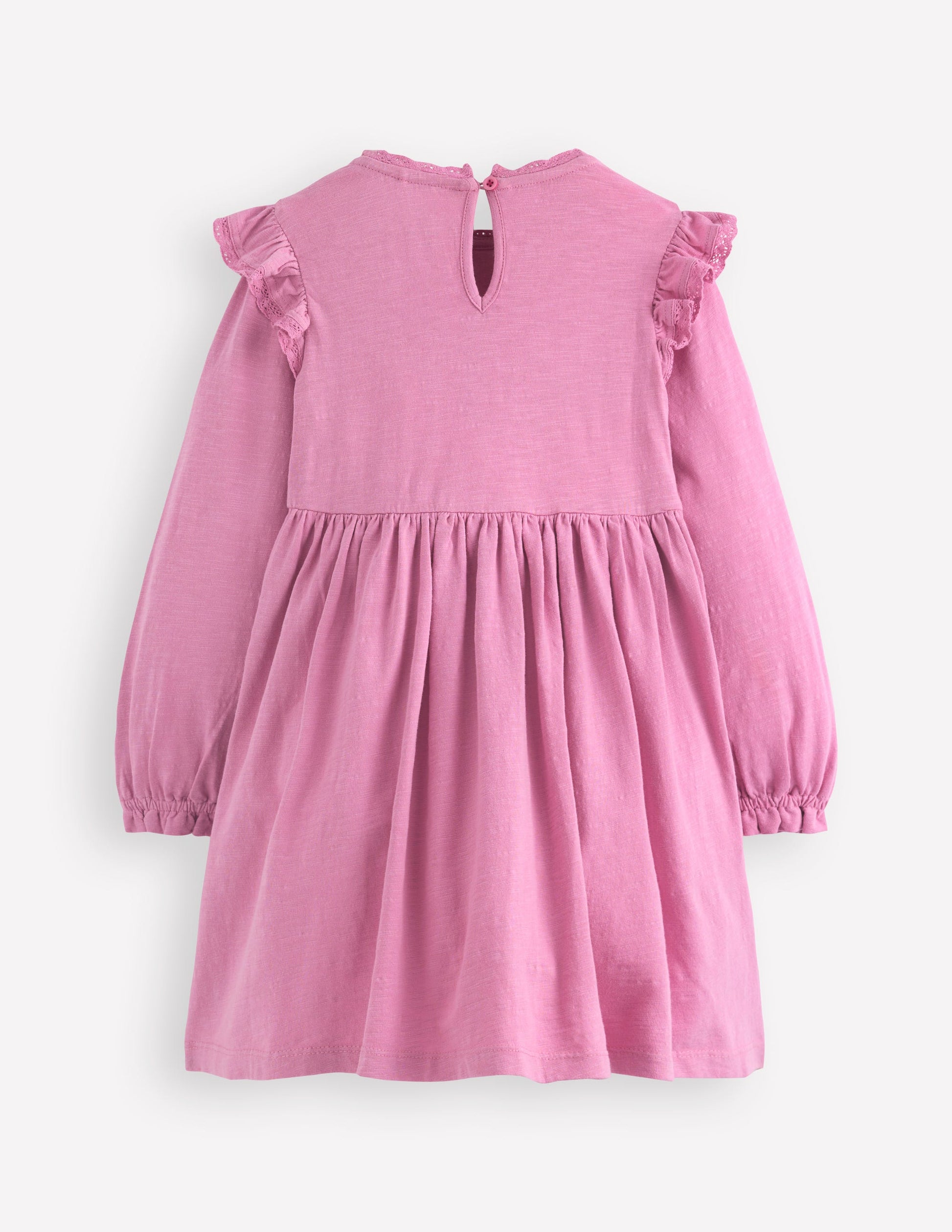 Lace Trim Jersey Dress-Formica Pink-6