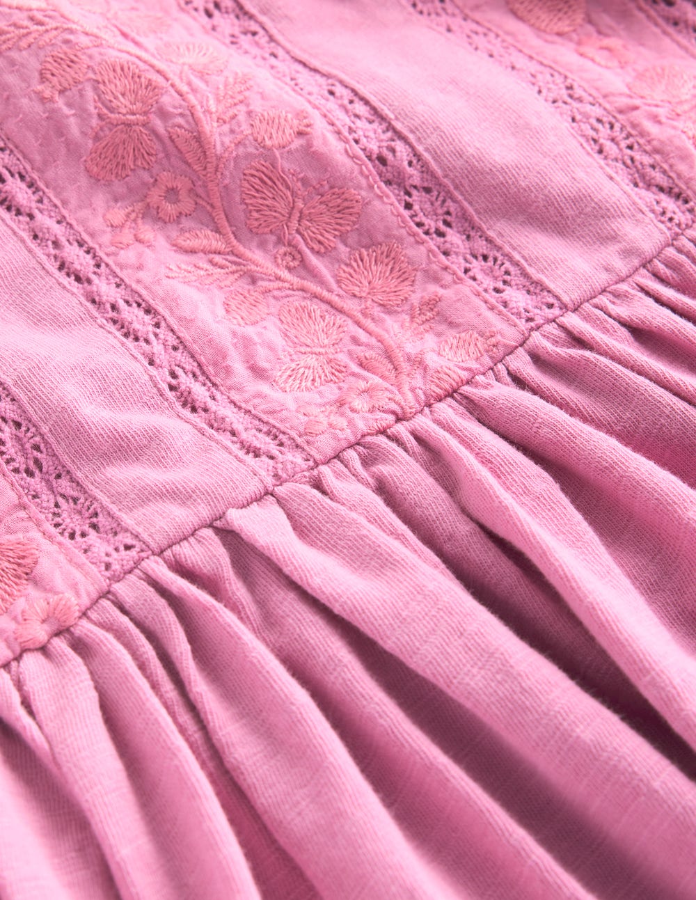 Lace Trim Jersey Dress-Formica Pink-7