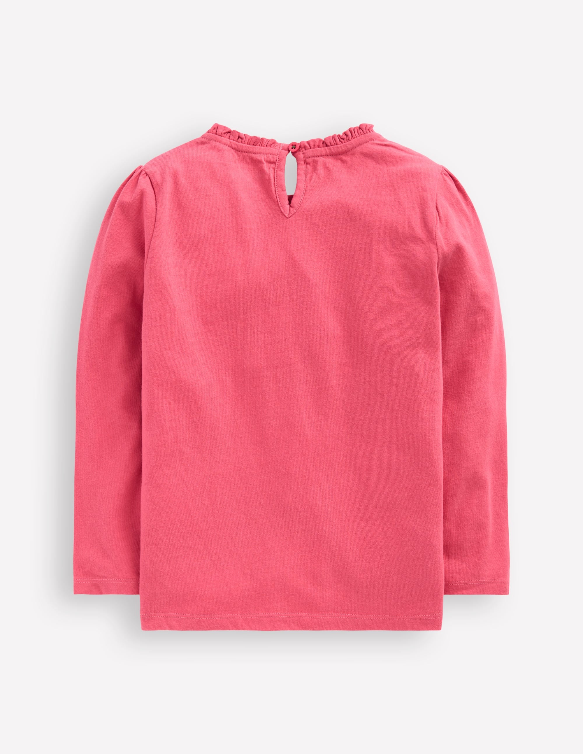 Frill Neck Appliqué T-shirt-Rose Pink Dinosaurs - Image 2