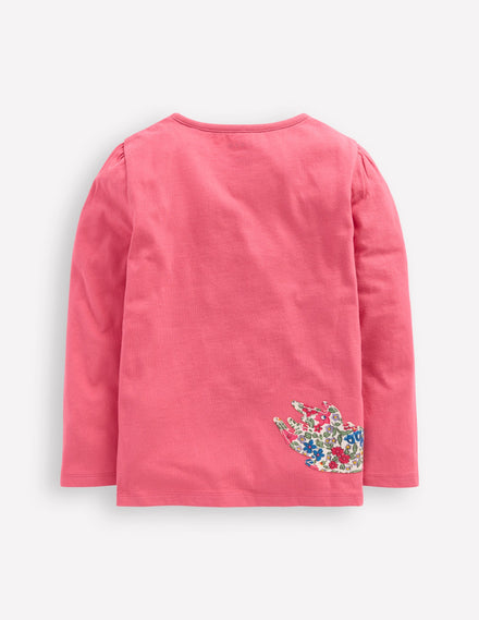 Long Sleeve Superstitch Tee-Rose Pink Horses