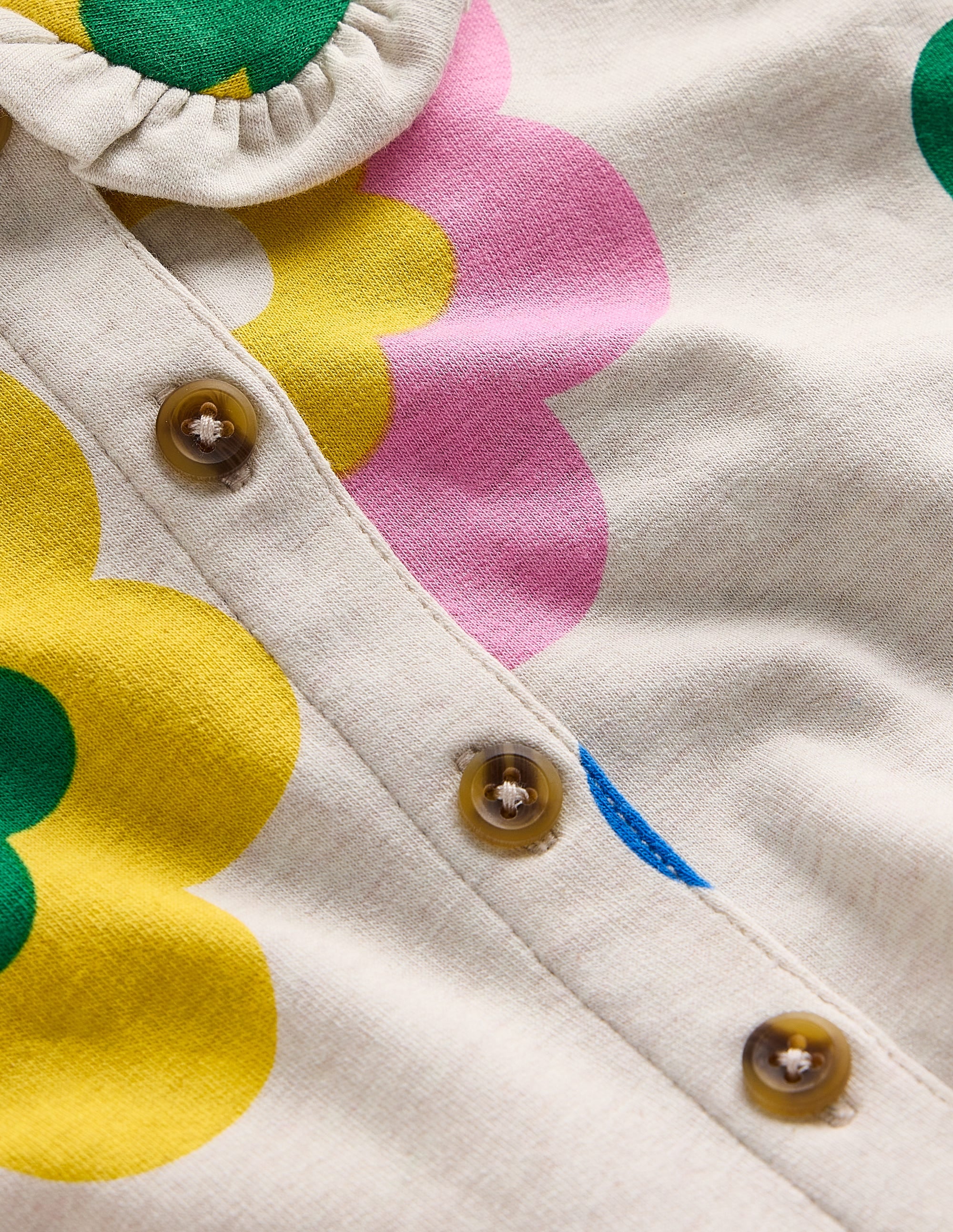 Cosy Jersey Shirt Dress-Multi Large Flower - Image 3