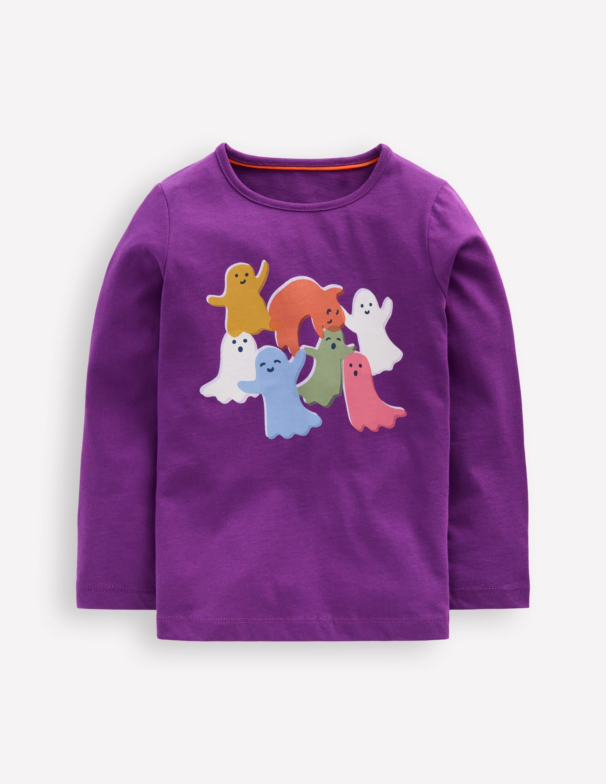 Long Sleeve Riso T-Shirt-Viola Purple Ghosts - Image 1