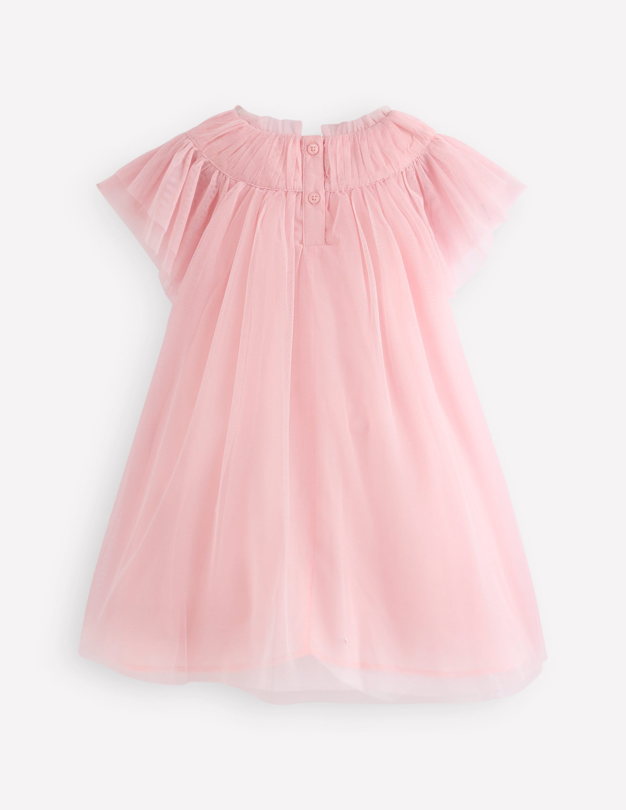 Appliqué  Tulle Dress-Chalk Pink Flower - Image 6