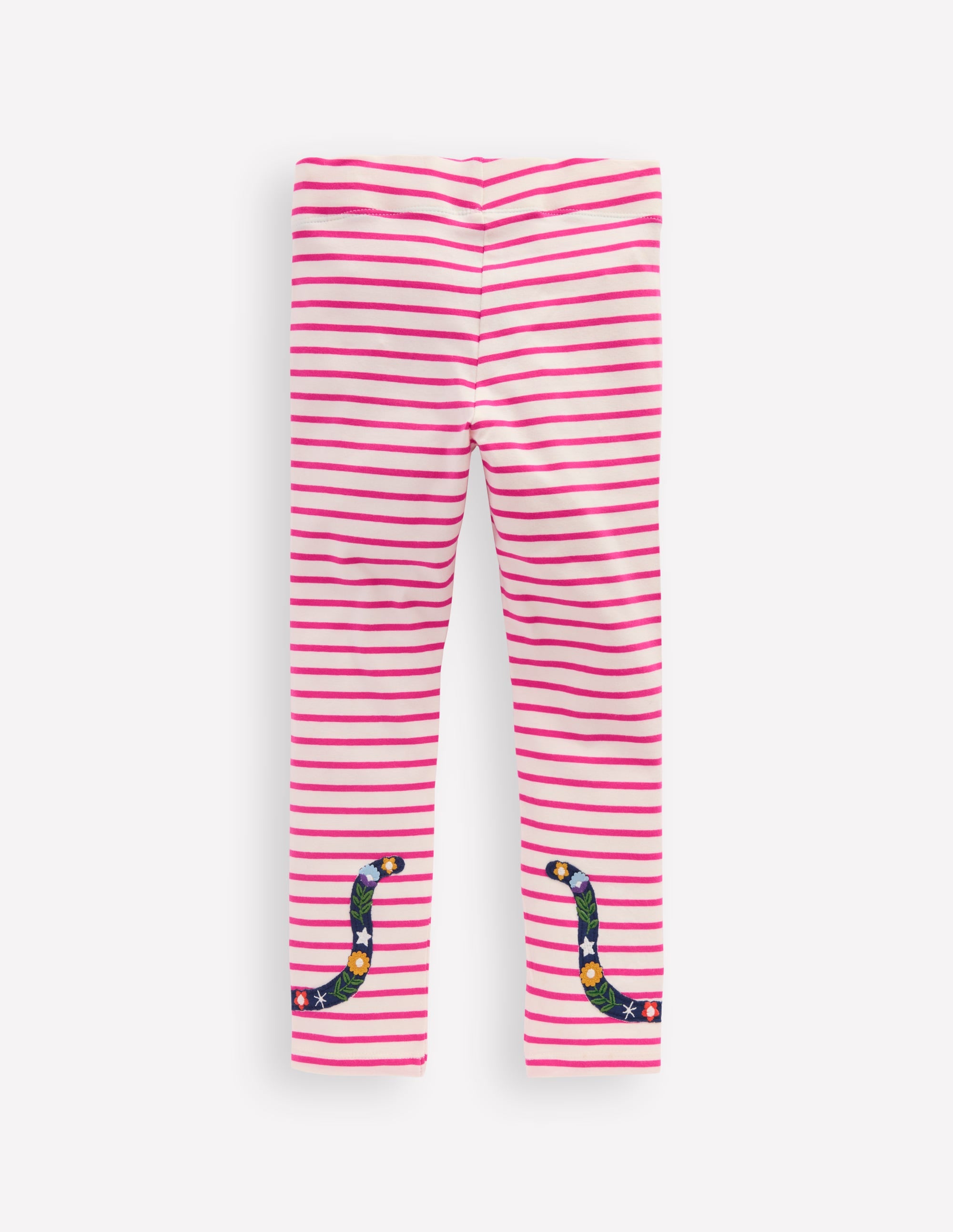 Appliqué Leggings-Soft Ivory/Raspberry Pink Cats - Image 2