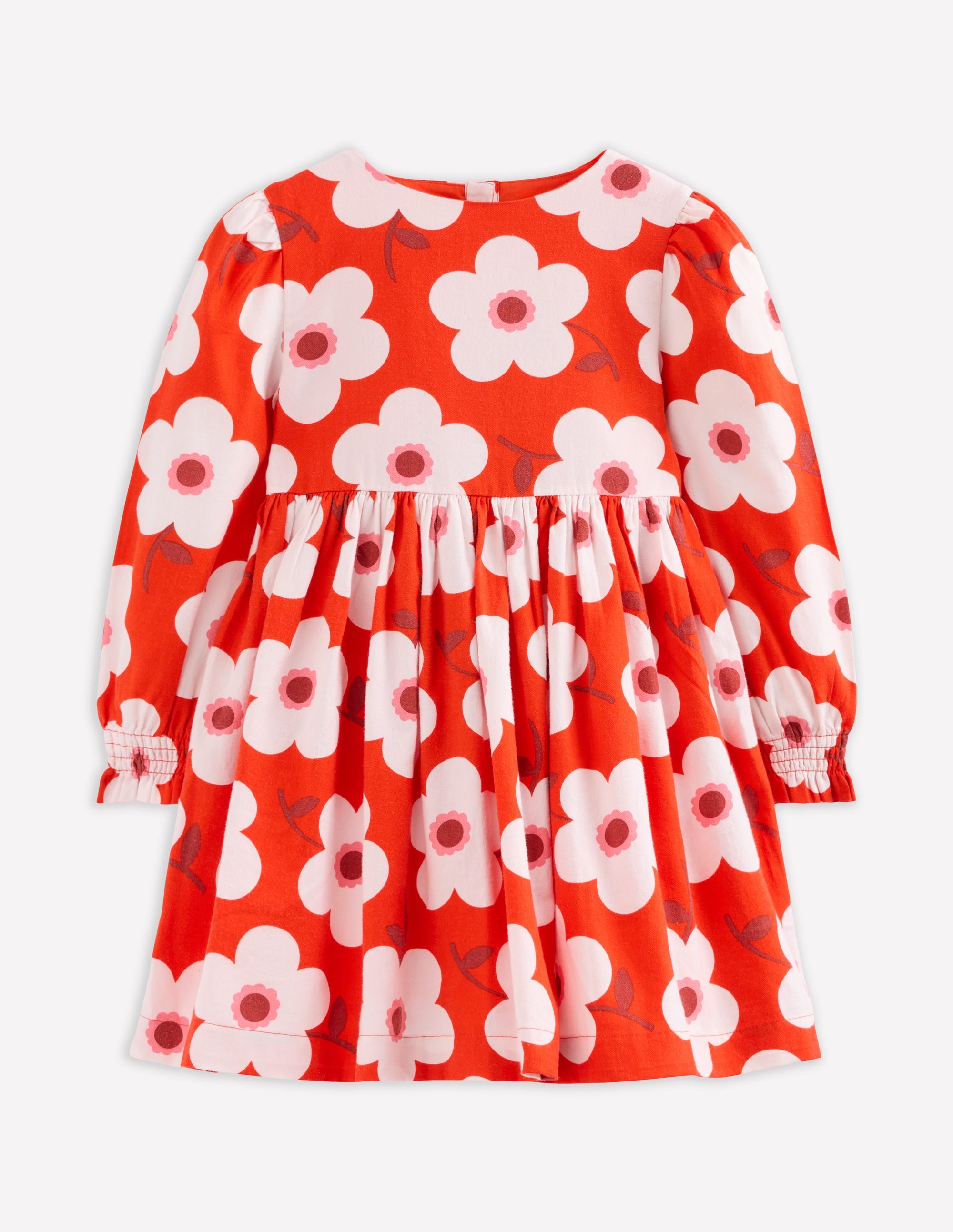 Madeline Long Sleeve Dress-Sunset Orange Giant Daisy - Image 1