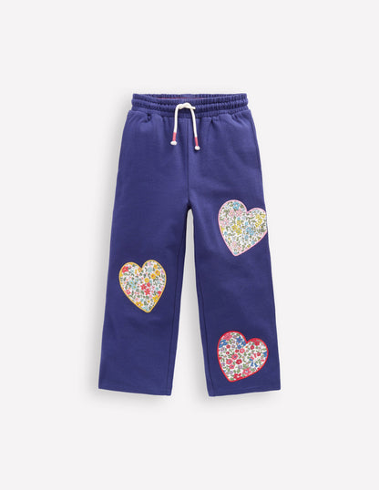 Bobbie Appliqué Joggers-Starboard Blue Hearts-2