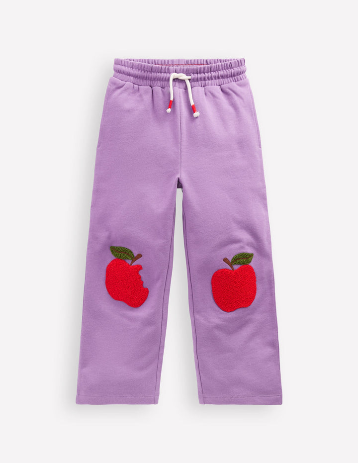 Bobbie Appliqué Joggers-Aster Purple Apples