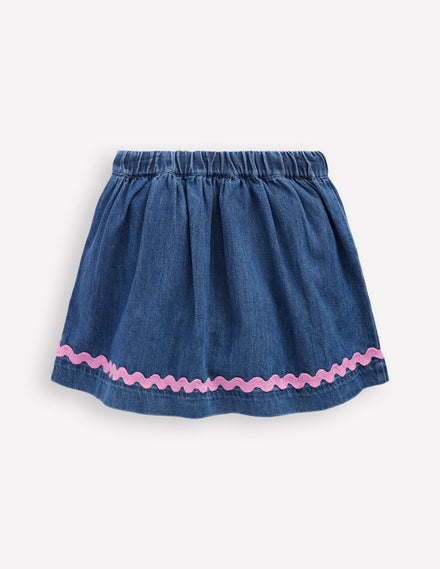 Ric Rac Skirt-Mid Vintage Denim