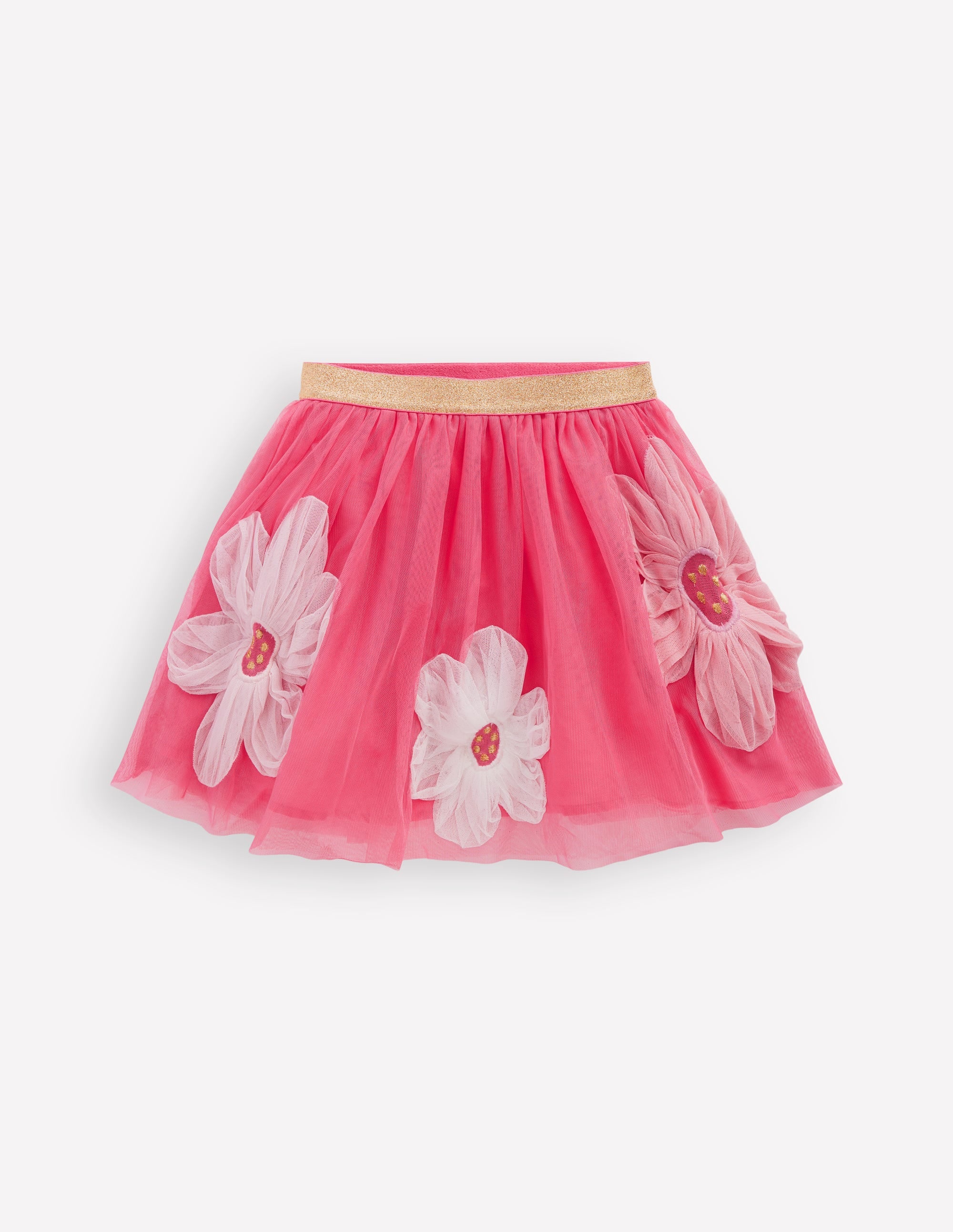 Appliqué Tulle Skirt-Pink Flowers - Image 1