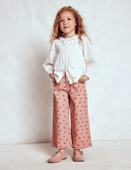 Wide Leg Trouser-Vintage Pink Ditsy