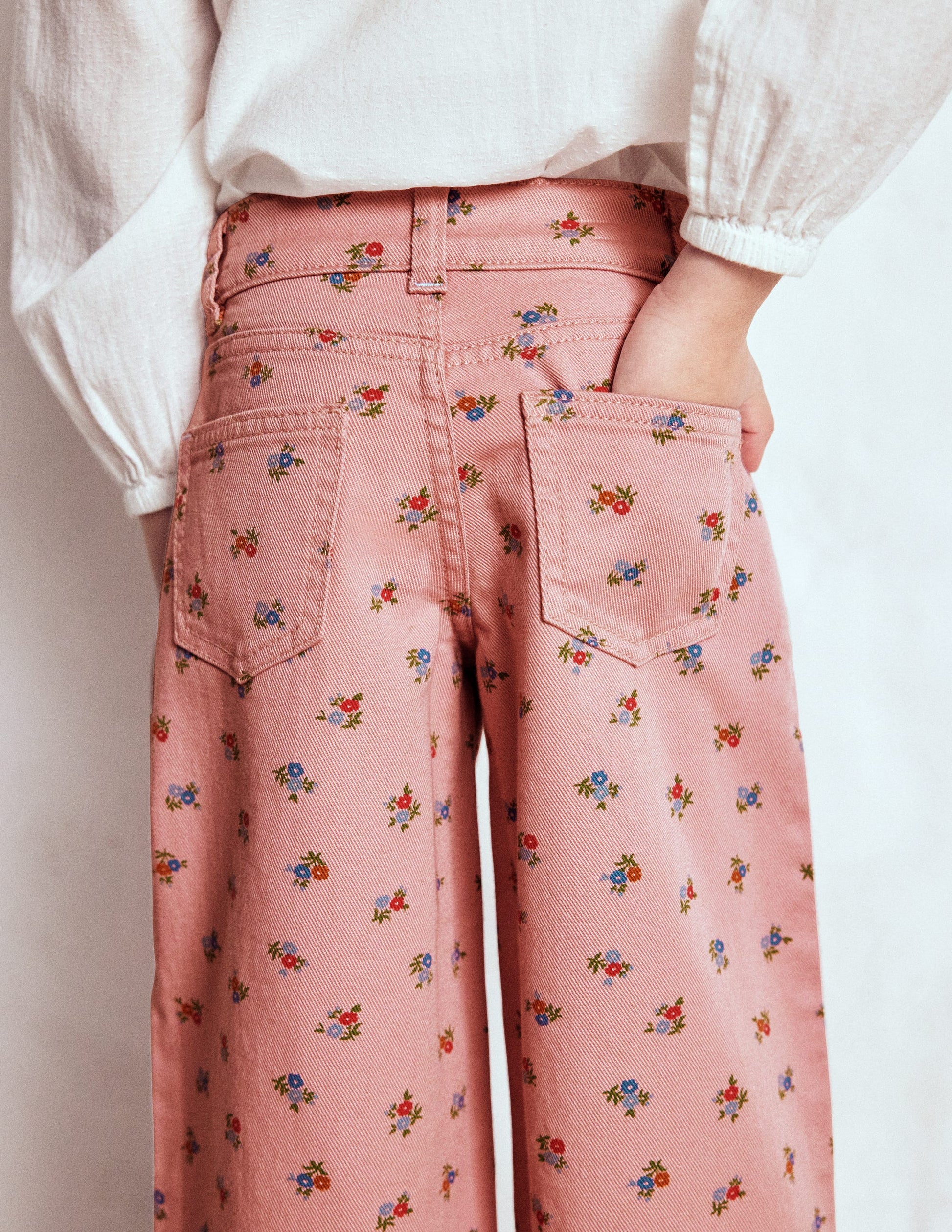 Wide Leg Trouser-Vintage Pink Ditsy-2