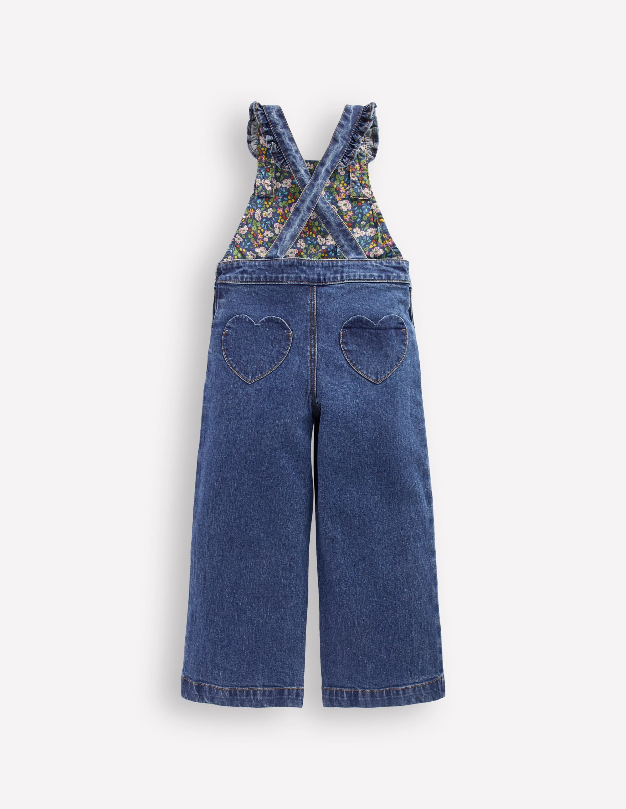 Frill Dungarees-Mid Vintage Heart Applique - Image 2