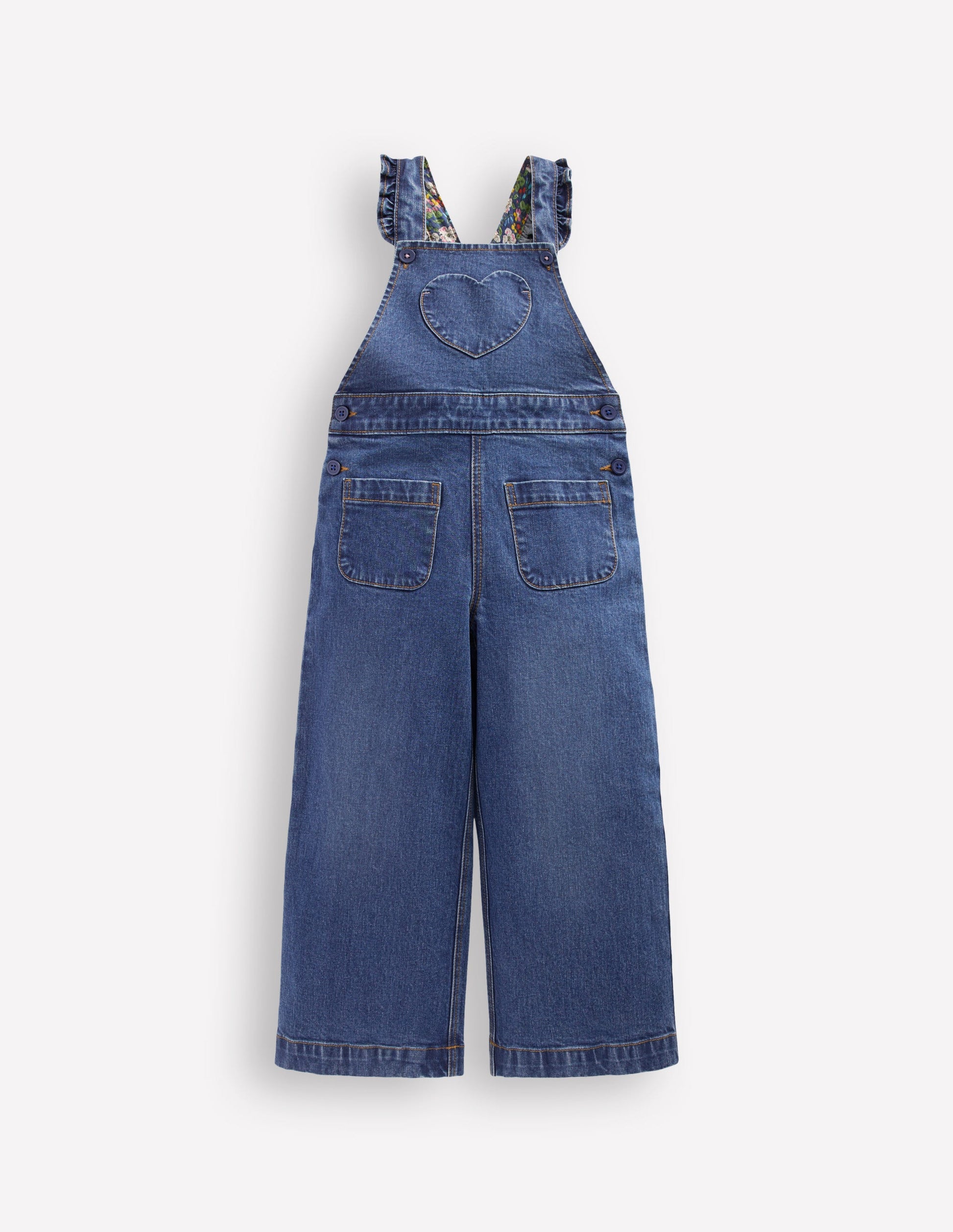 Frill Dungarees-Mid Vintage Heart Applique-1