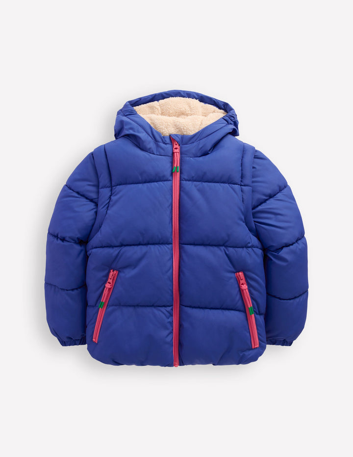2-in-1 Padded Coat-Starboard Blue Rainbow
