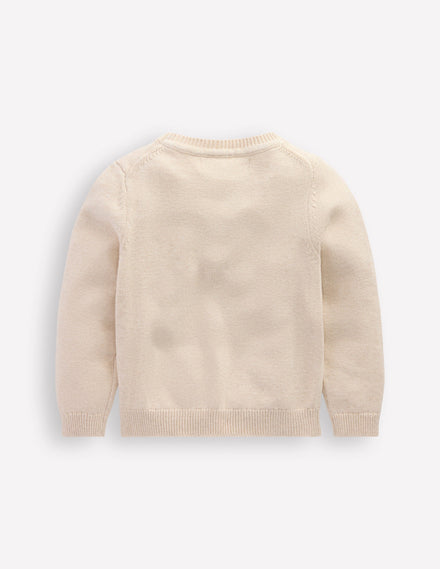 Fun Logo Jumper-Oatmeal Melange Cherries