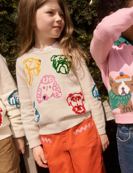 Fun Logo Jumper-Warm Ivory Dogs