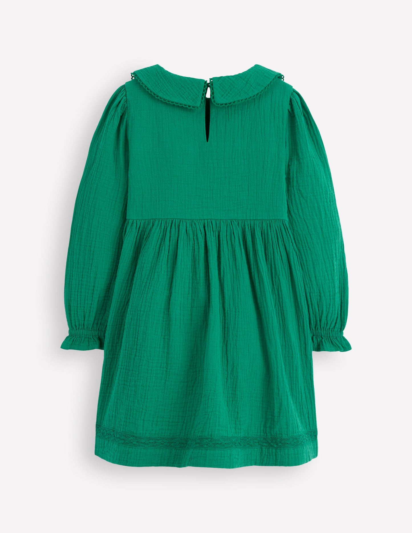 Double Cloth Collared Dress-Shady Green
