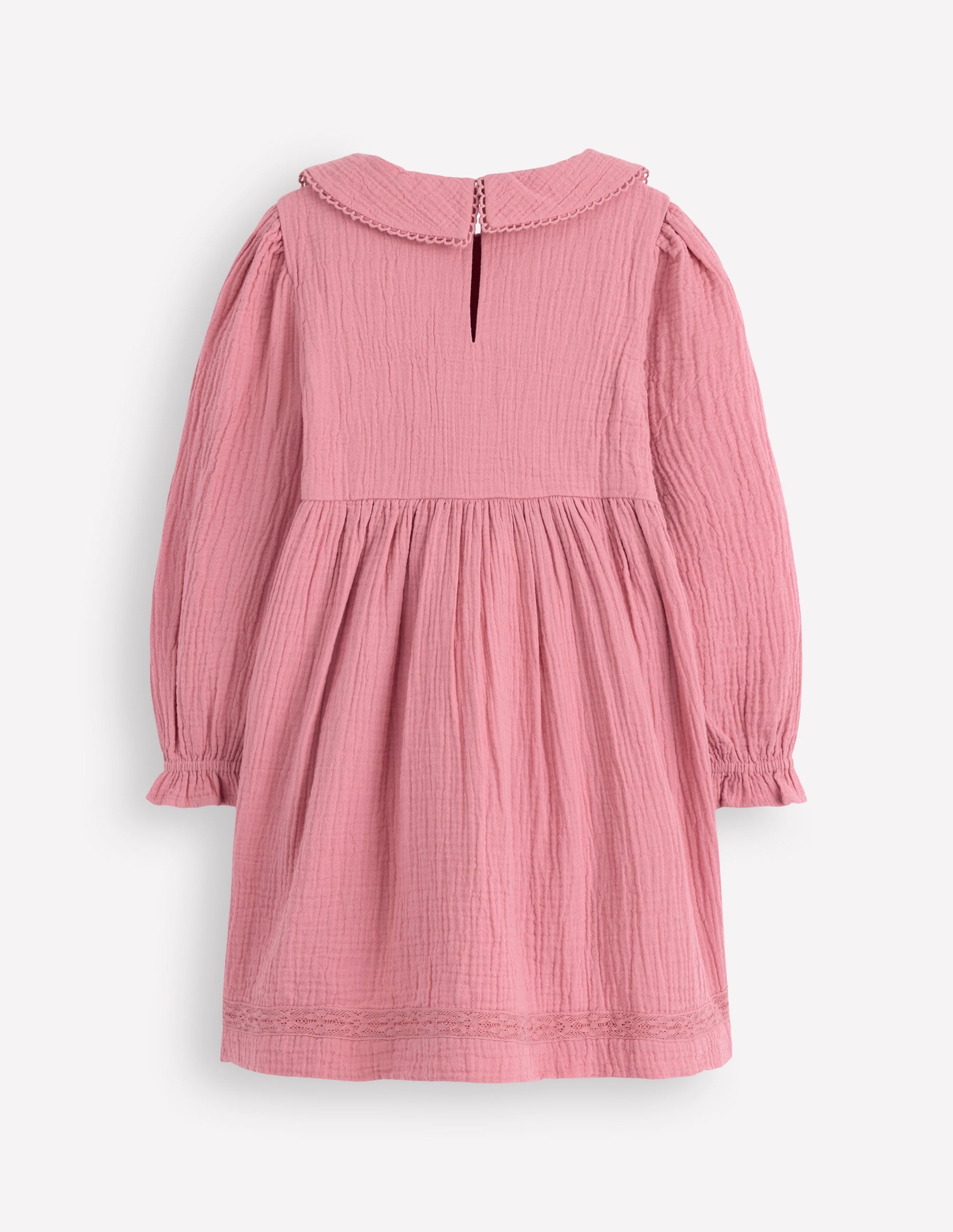 Double Cloth Collared Dress-Pink Heather-3