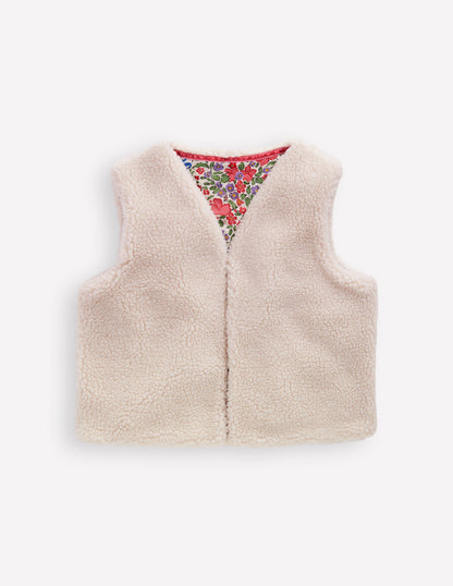 Relaxed Borg Gilet-Ecru-3