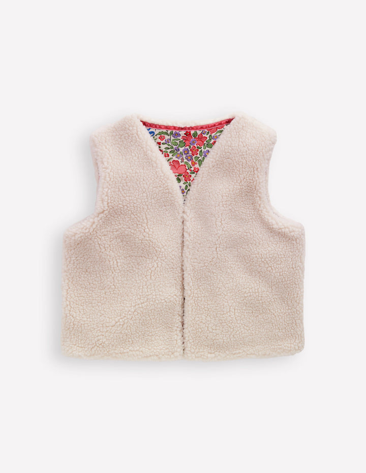 Relaxed Borg Gilet-Ecru
