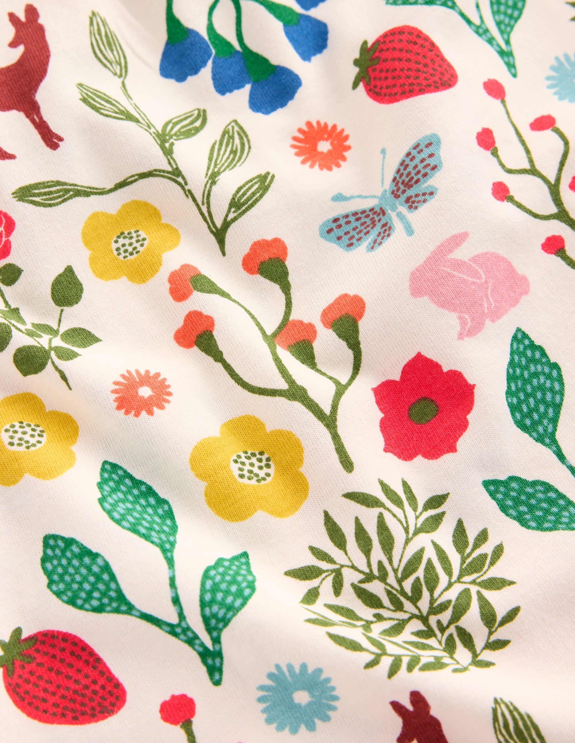 Printed Long Sleeve Nightie-Soft Ivory Woodland Walk - Image 3