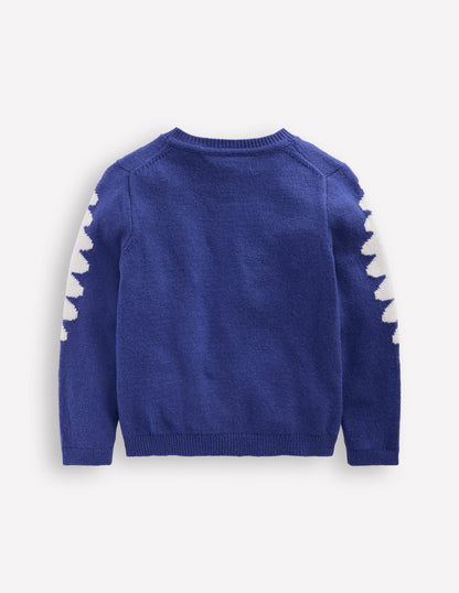 Fun Logo Cardigan-Sapphire Blue Owls-3