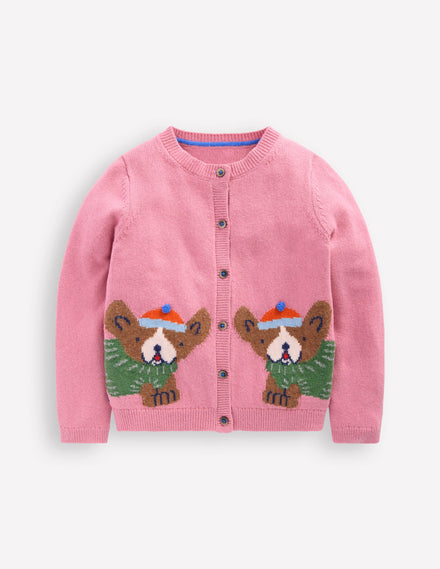 Fun Logo Cardigan-Pink Haze Frenchies