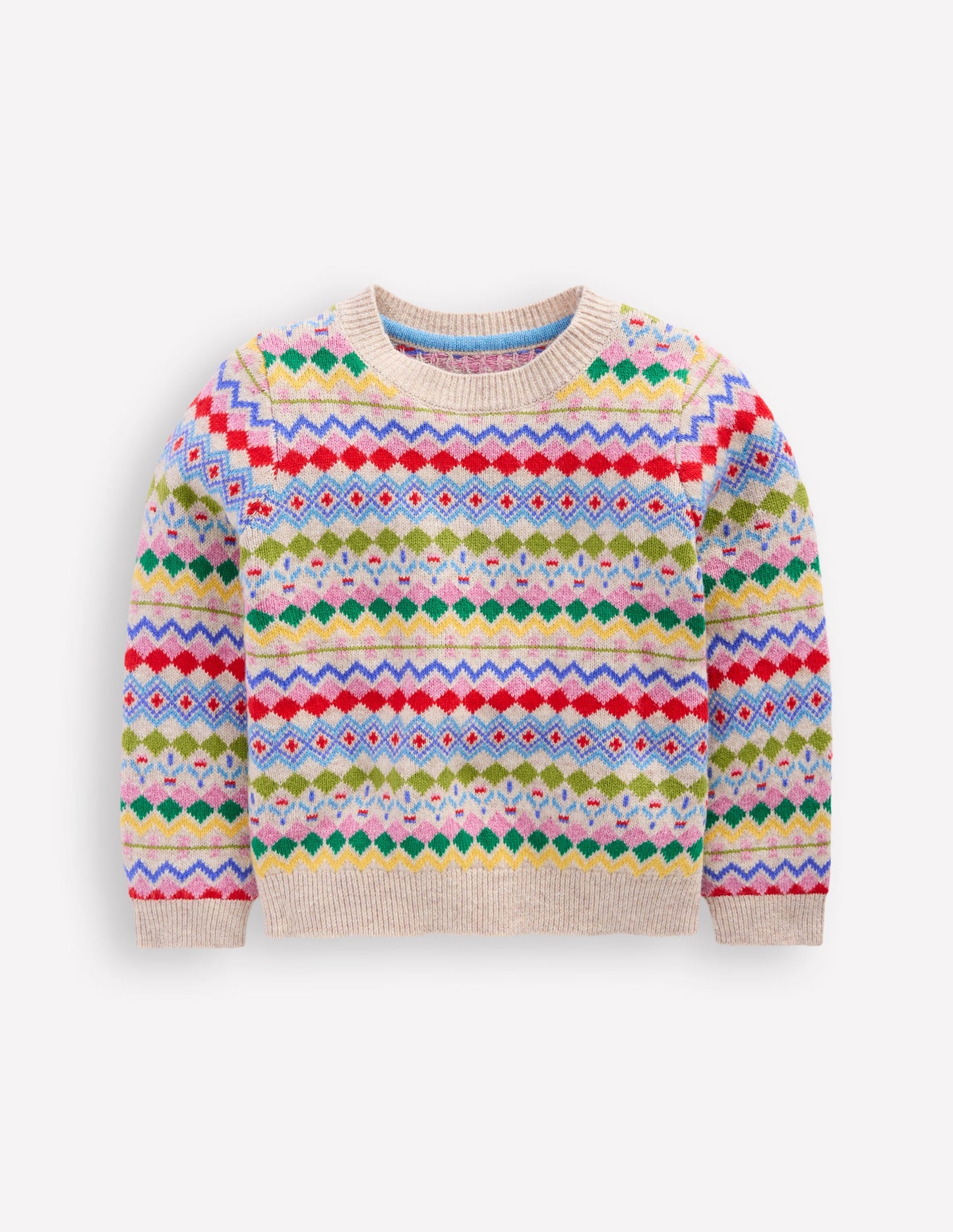Eleanor Fair Isle Jumper-Oatmeal Melange Fair Isle