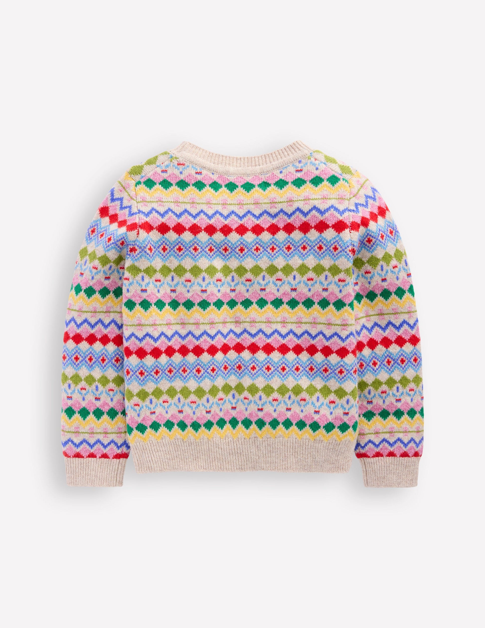 Eleanor Fair Isle Jumper-Oatmeal Melange Fair Isle-3