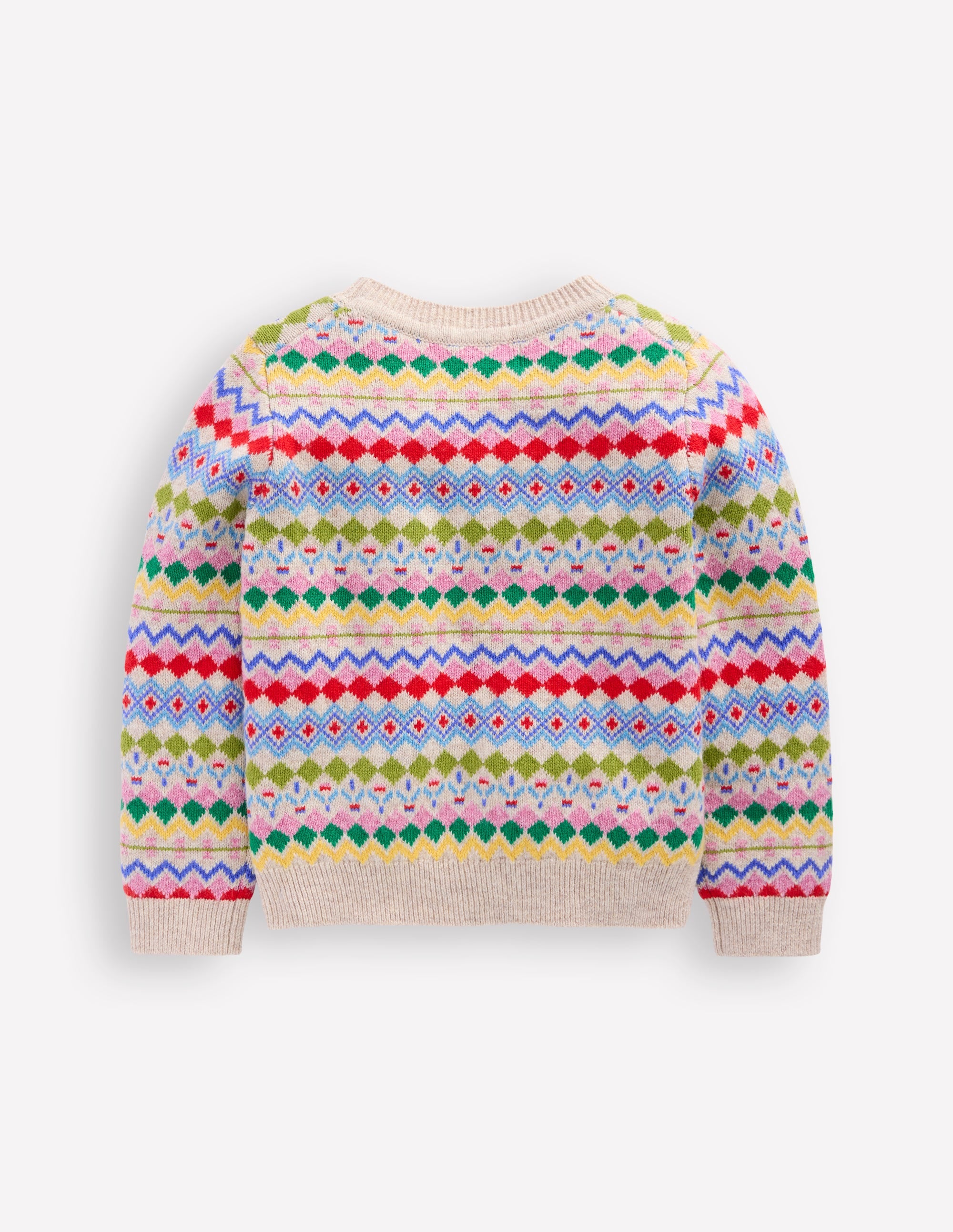 Eleanor Fair Isle Jumper-Oatmeal Melange Fair Isle - Image 2