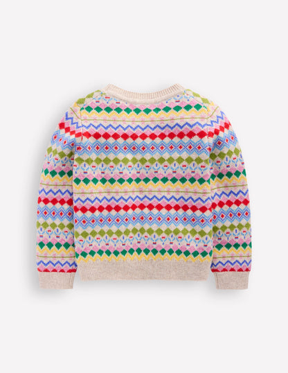 Eleanor Fair Isle Jumper-Oatmeal Melange Fair Isle-3