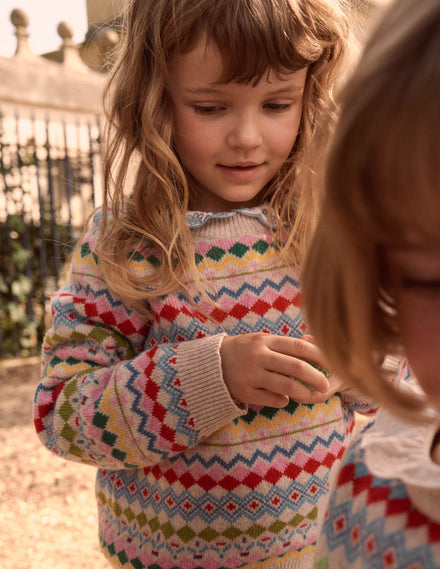 Eleanor Fair Isle Jumper-Oatmeal Melange Fair Isle