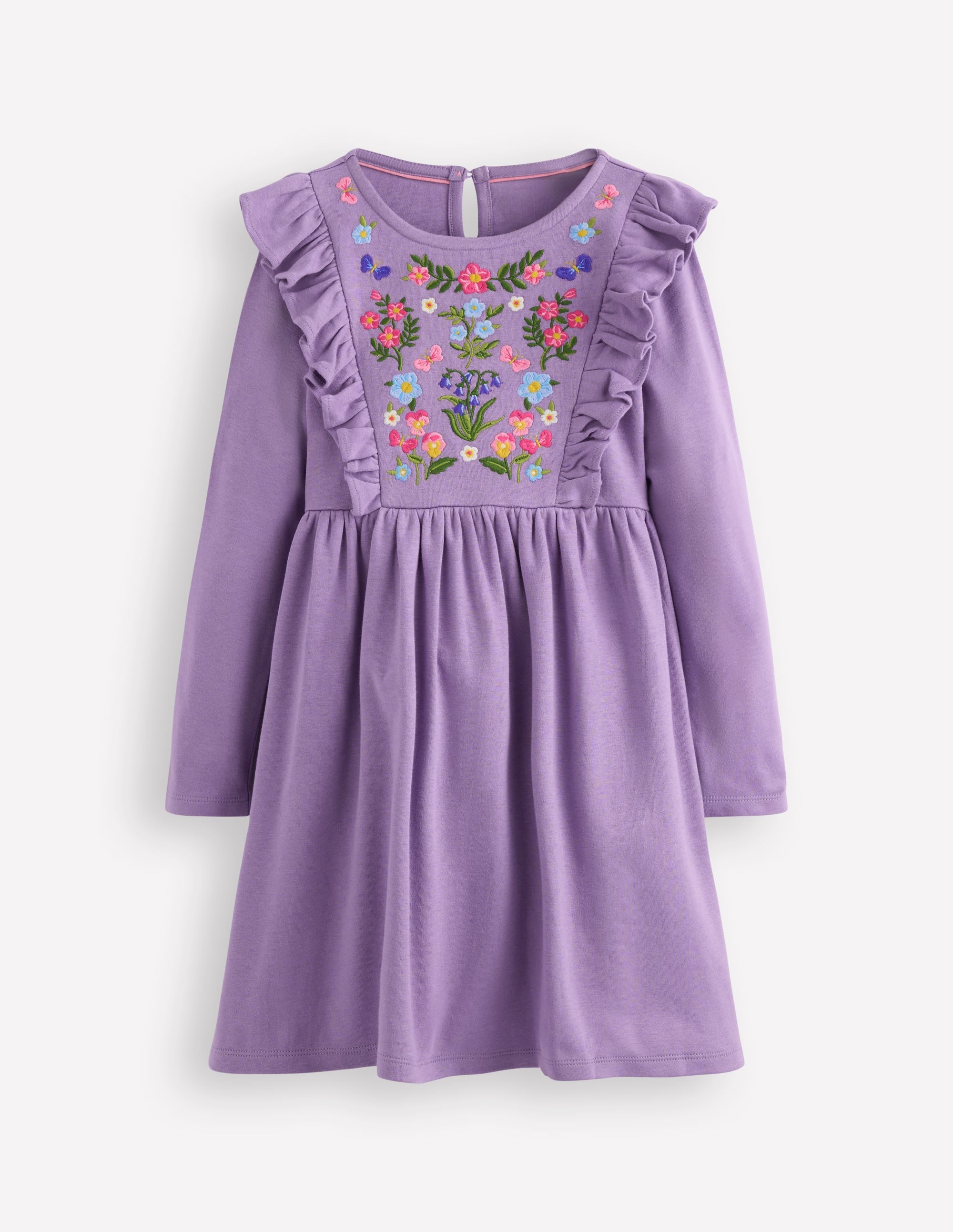 Embroidered Bodice Dress-Grape Lilac - Image 1