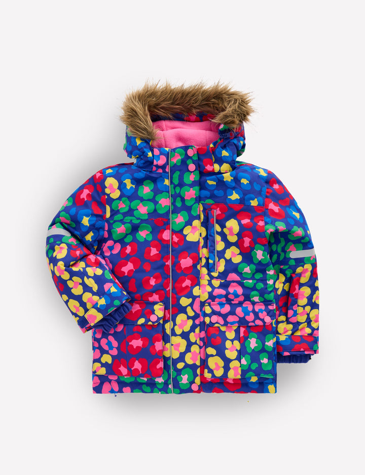 All-weather Waterproof Coat-Multi Rainbow Leopard