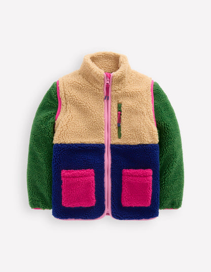 2-in-1 Borg Jacket-Colourblock Multi-1