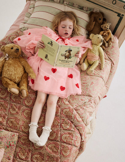 Tiered Tulle Dress-Chalk Pink Hearts-1